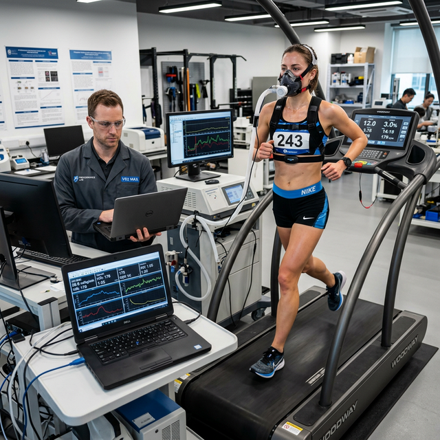 Student performing jump test