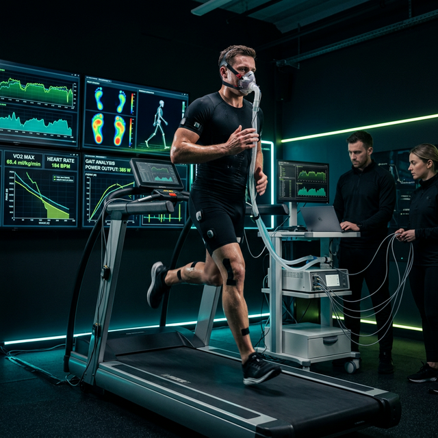 Athlete training in modern facility